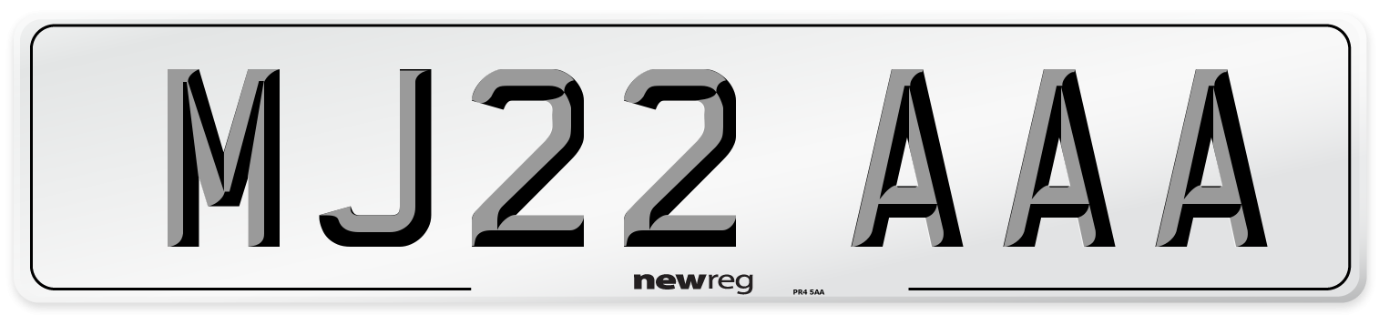 MJ22 AAA Number Plate from New Reg